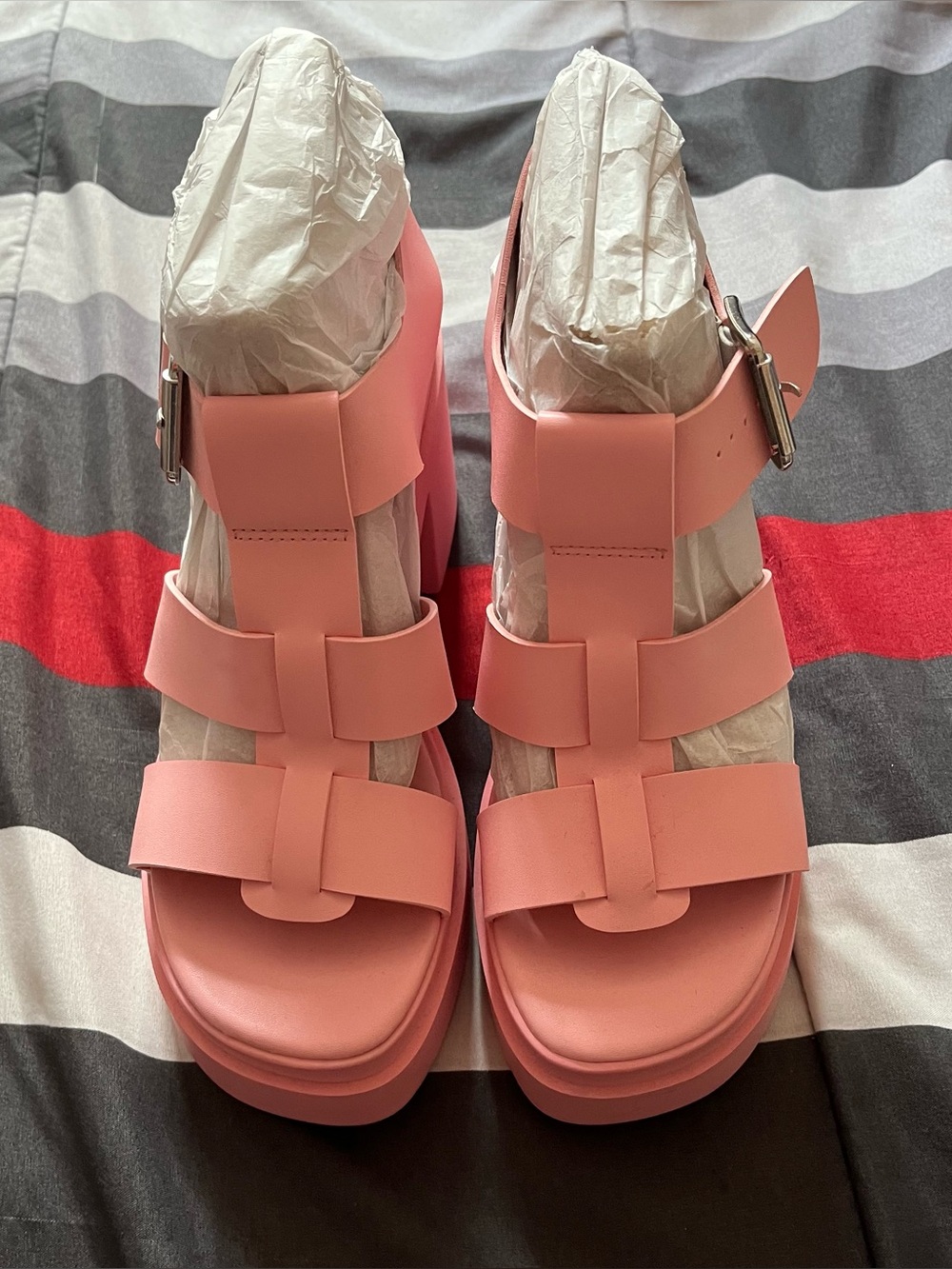 Madden Girl Pink Strappy Platform Sandals